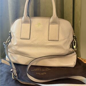 Kate Spade Gray Structured Satchel with Detachable Strap